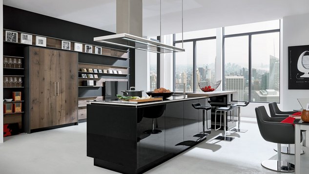 Moderne schwarz glanz Küche